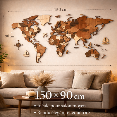 Carte du Monde en Bois – Transformez votre mur en œuvre d’art… en 15 minutes